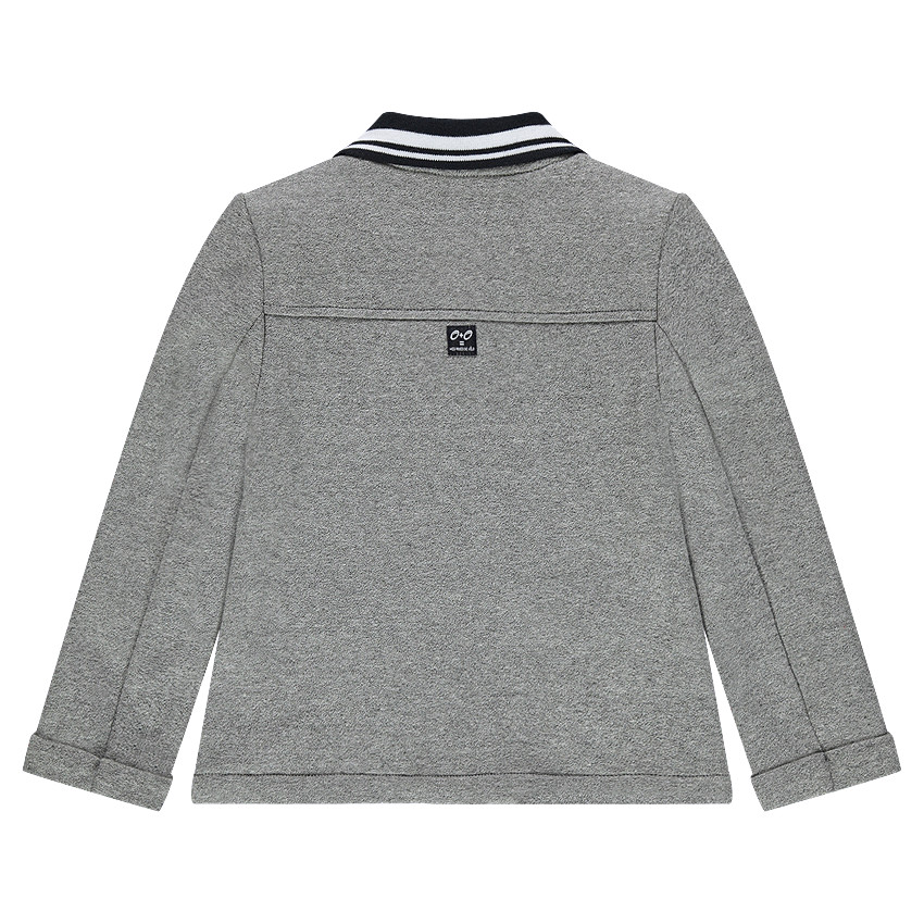 Chaqueta de muletón con bolsillos con solapa y cuello de fantasía 