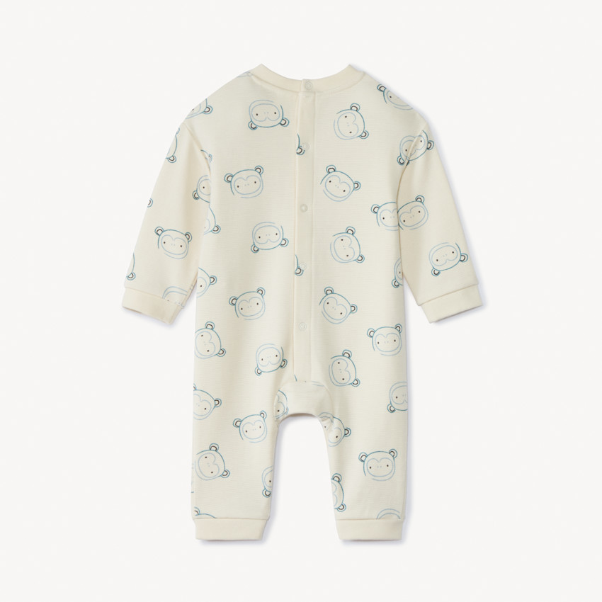 Pelele largo con estampado de monos para bebé niño 