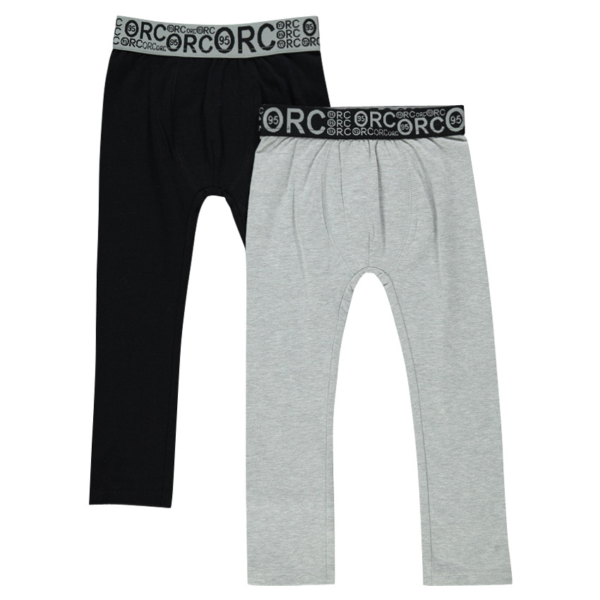 Lote de 2 calzoncillos de tejido de punto lisos 