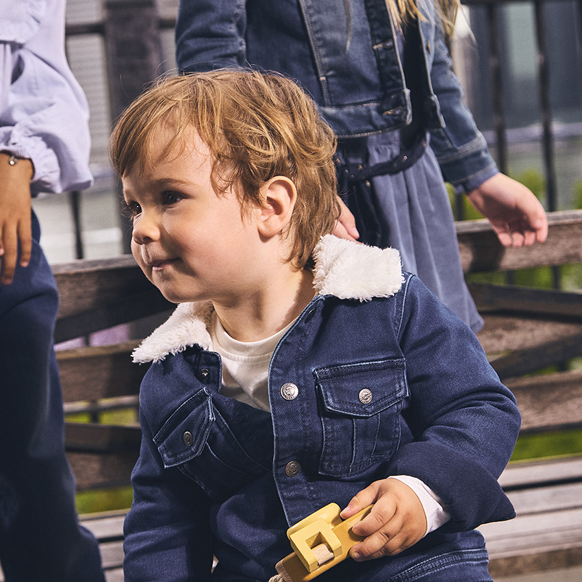 Chaqueta vaquera forrada de sherpa para bebé niño 