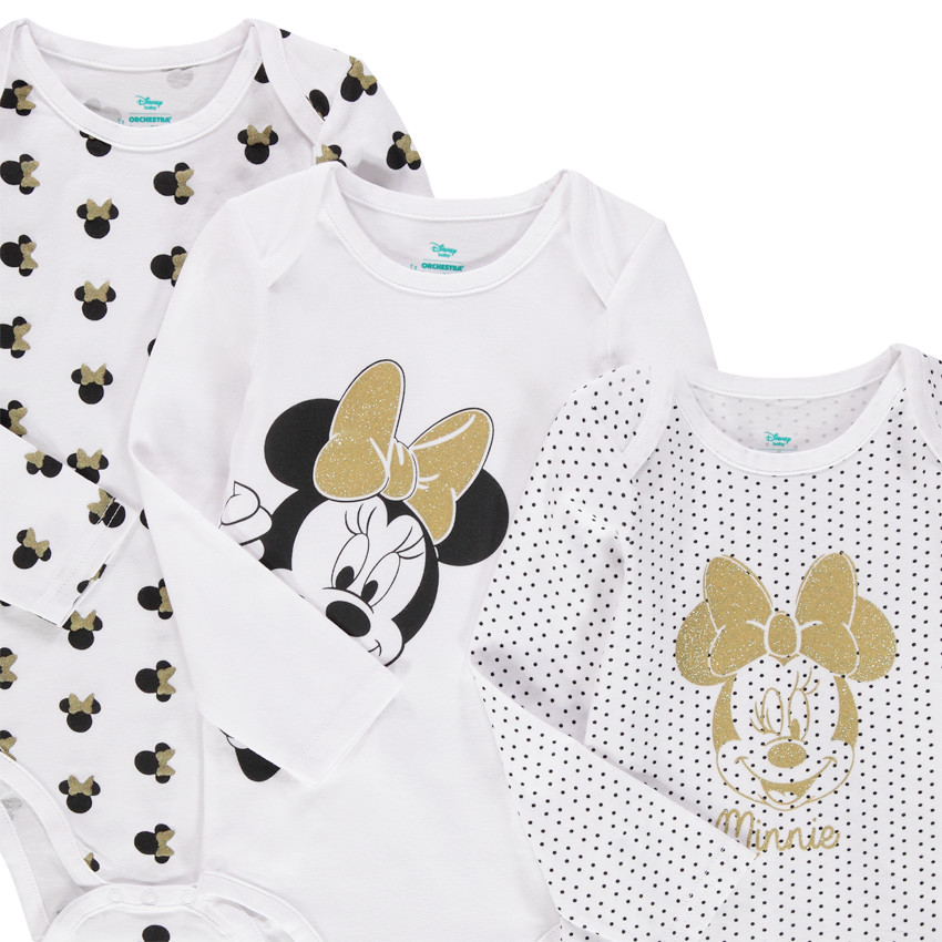 lote de 3 bodies mangas largas print Minnie Disney 
