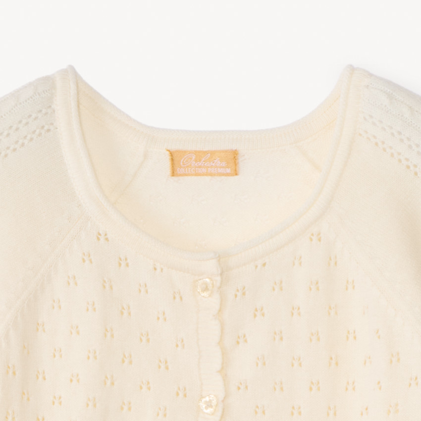 Bolero de punto calado para niña 