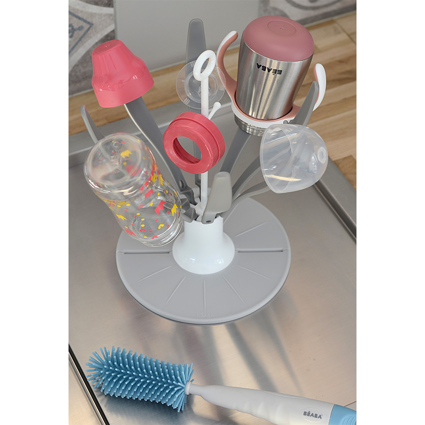 Egoutte-biberon pliable Gris/Blanc 