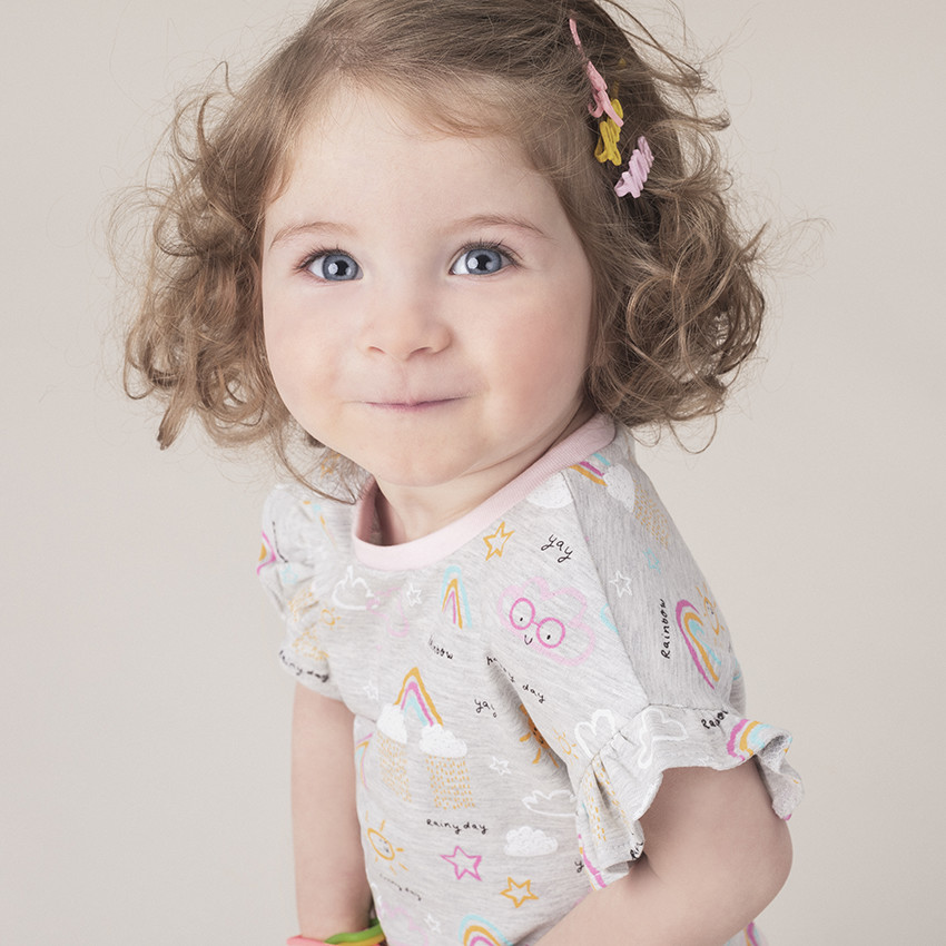 Vestido copn efecto 2 en 1 de colores y tul 