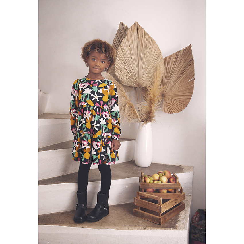 Vestido de manga larga estampado floral 