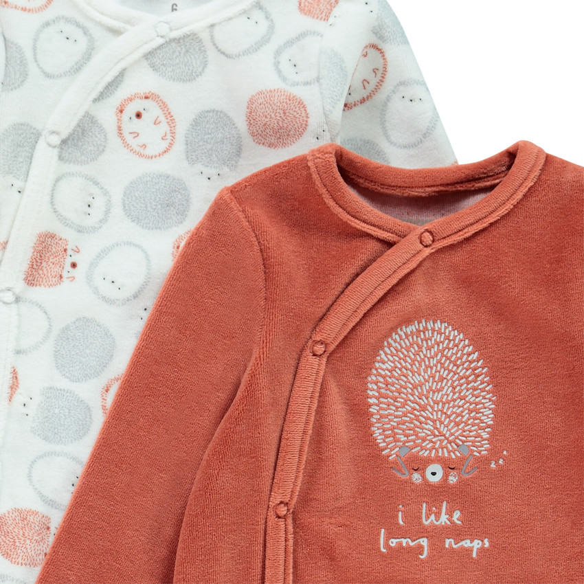 Pack de 2 peleles de terciopelo estampado erizo 