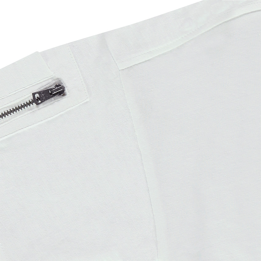 Camiseta de manga corta con estampado de Japón y cremallera en la manga 