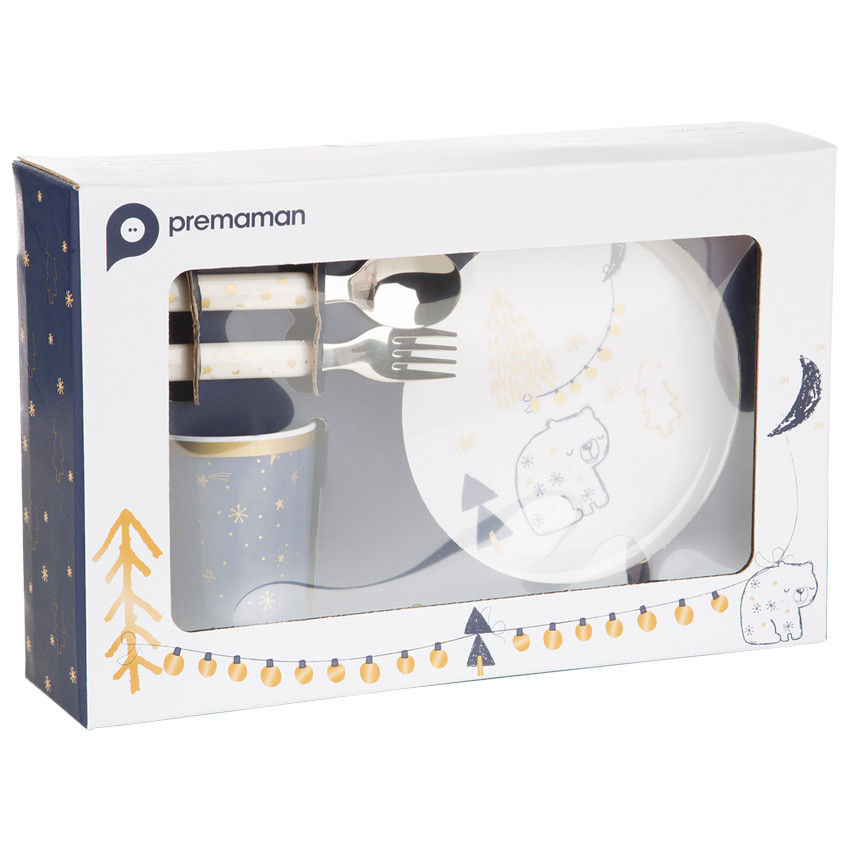 Conjunto de vajilla Nuit Magique de melamina 5 piezas - Oso 