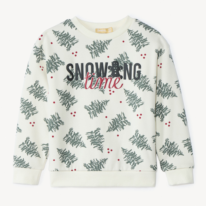Sweat molleton imprimé sapins pour garçon 