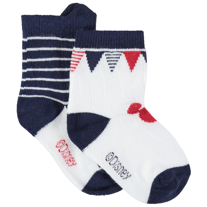 Juego de 2 pares de calcetines variados de estilo marinero 