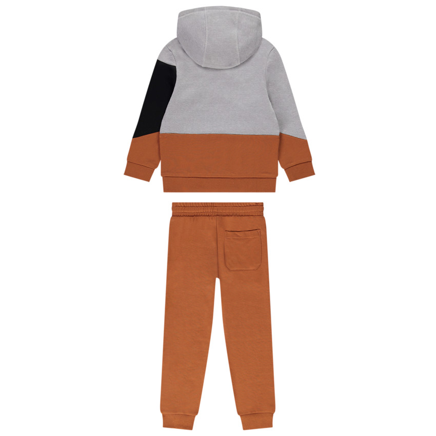 Conjunto de jogging colorblock de felpa para niño 