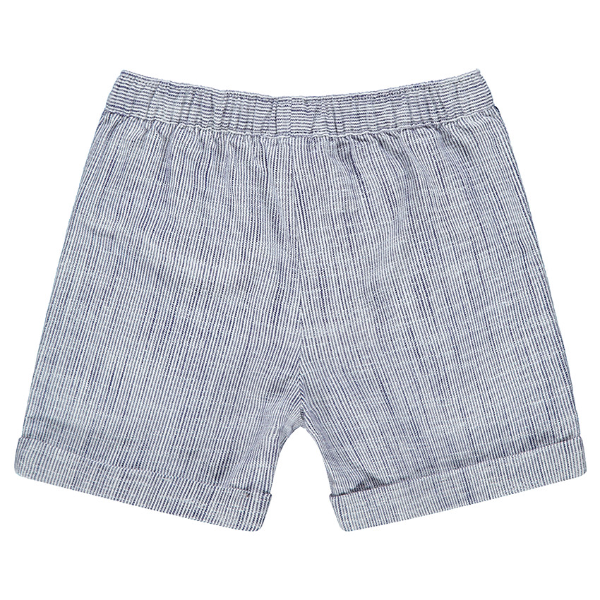 Pantalón corto de punto mezclado con bandas aplicadas y bordados 