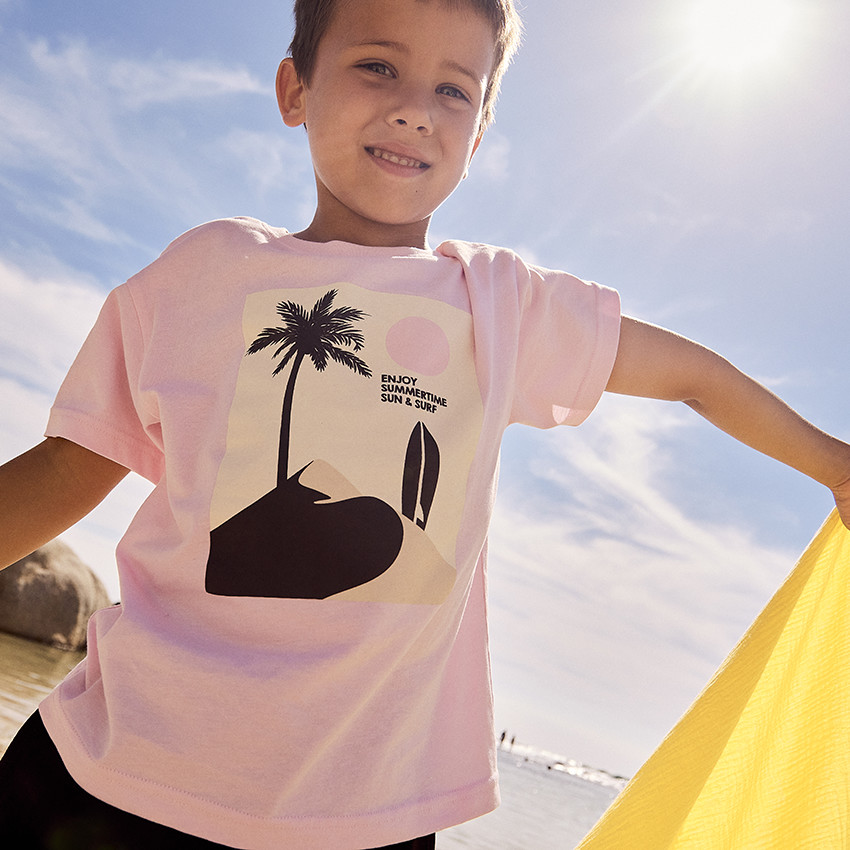 Camiseta manga corta oversize print dune para niño 