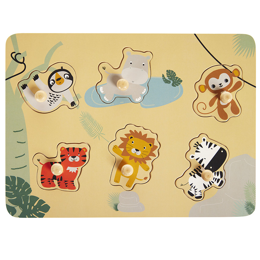Puzzle de madera Happy Wild 6 piezas 