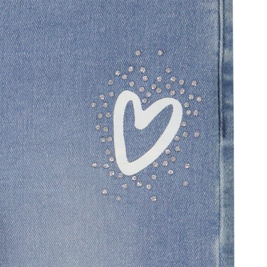 Jean slim de denim efecto patchwork con strass para niña  Additional Jean slim de denim efecto patchwork con strass para niña