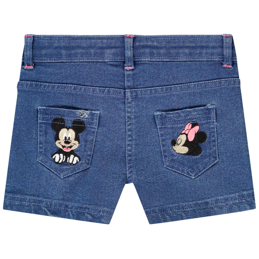 Short denim avec broderies Minnie Disney pour fille 