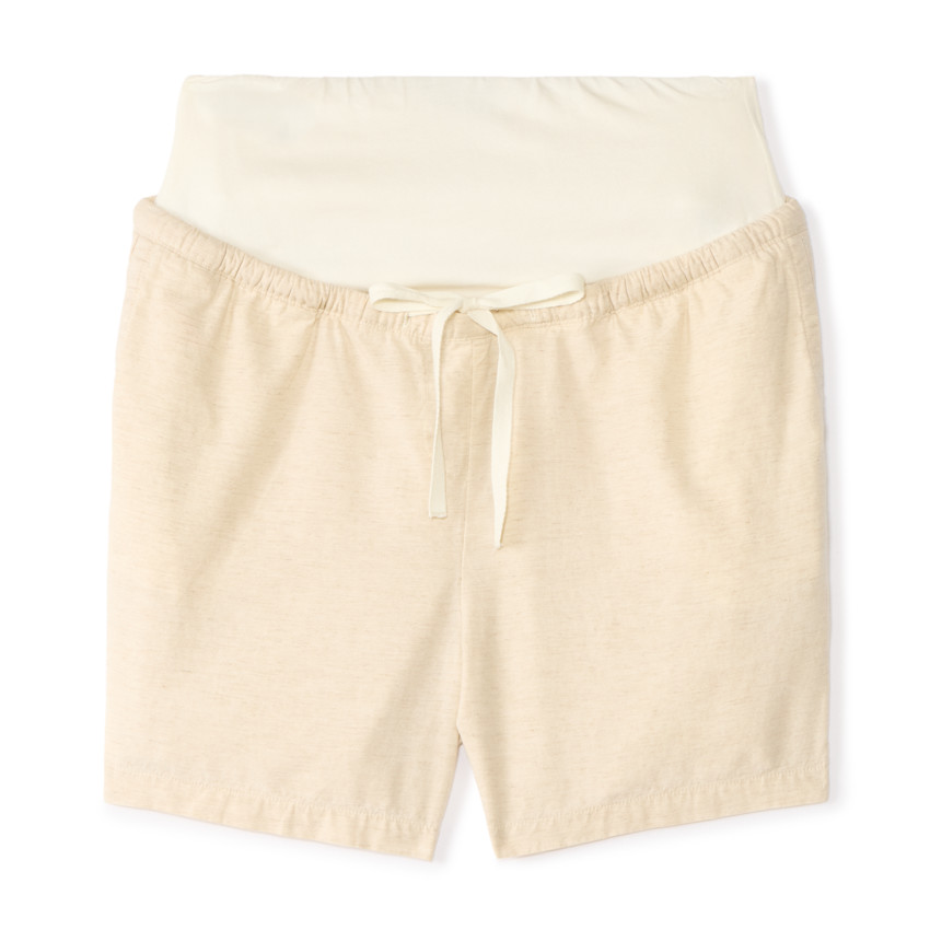 Short de tela con cinturilla alta para mujer embarazada 
