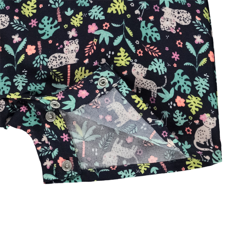Combishort de gasa estampada jungle para niña 