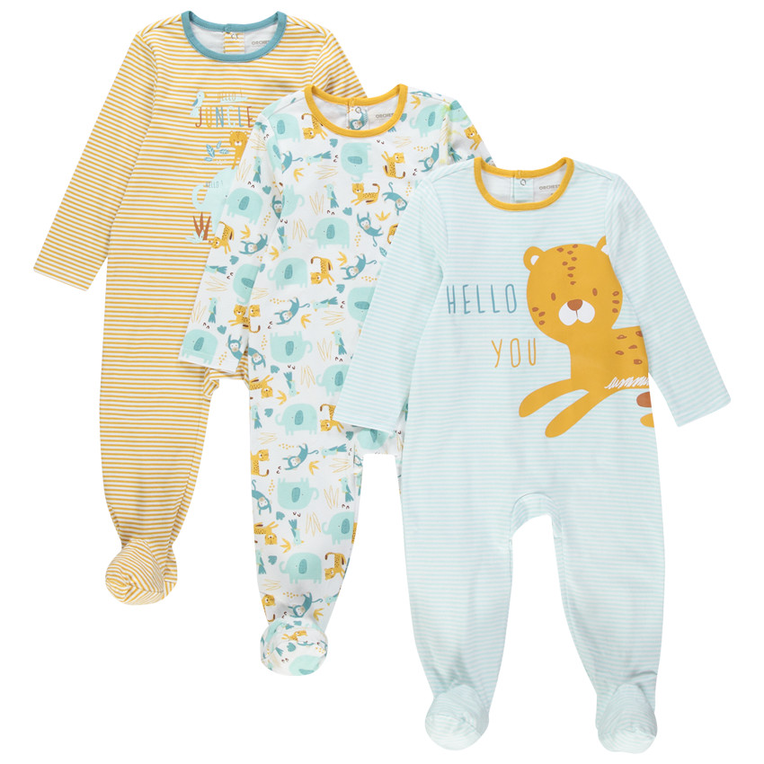 Pack de 3 peleles de jersey con estampado de animales 