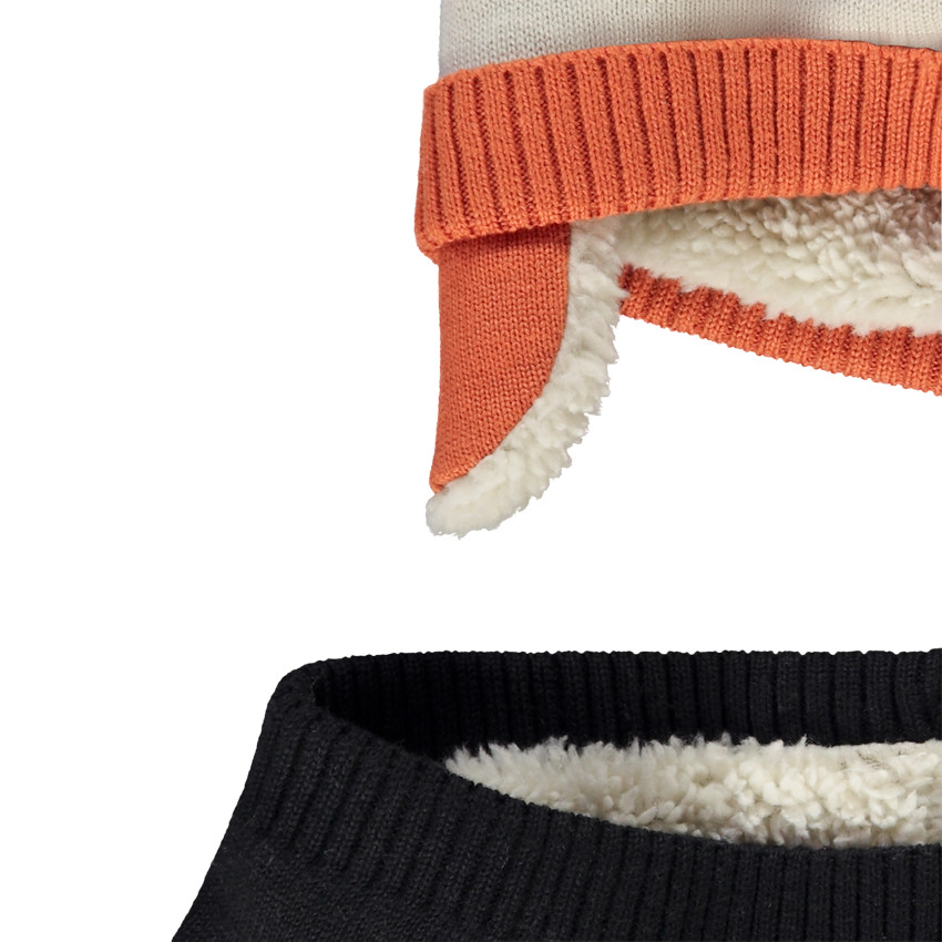 Conjunto gorro + snood efecto color block para bebé niño 