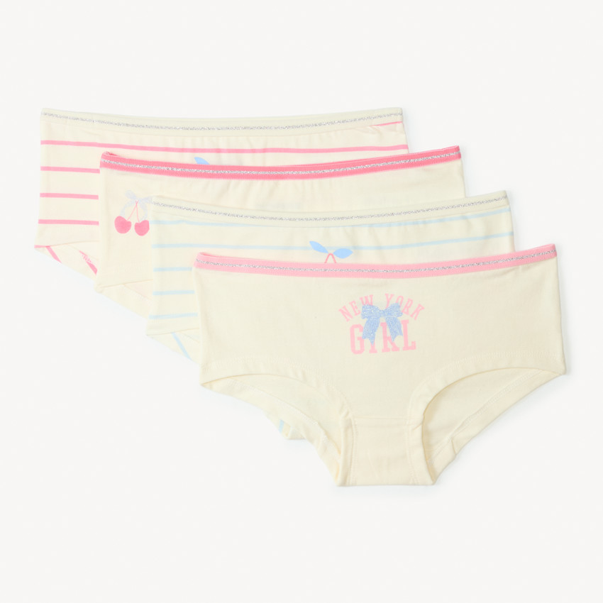 Conjunto de 4 culottes de cerezas fantasía para niña 