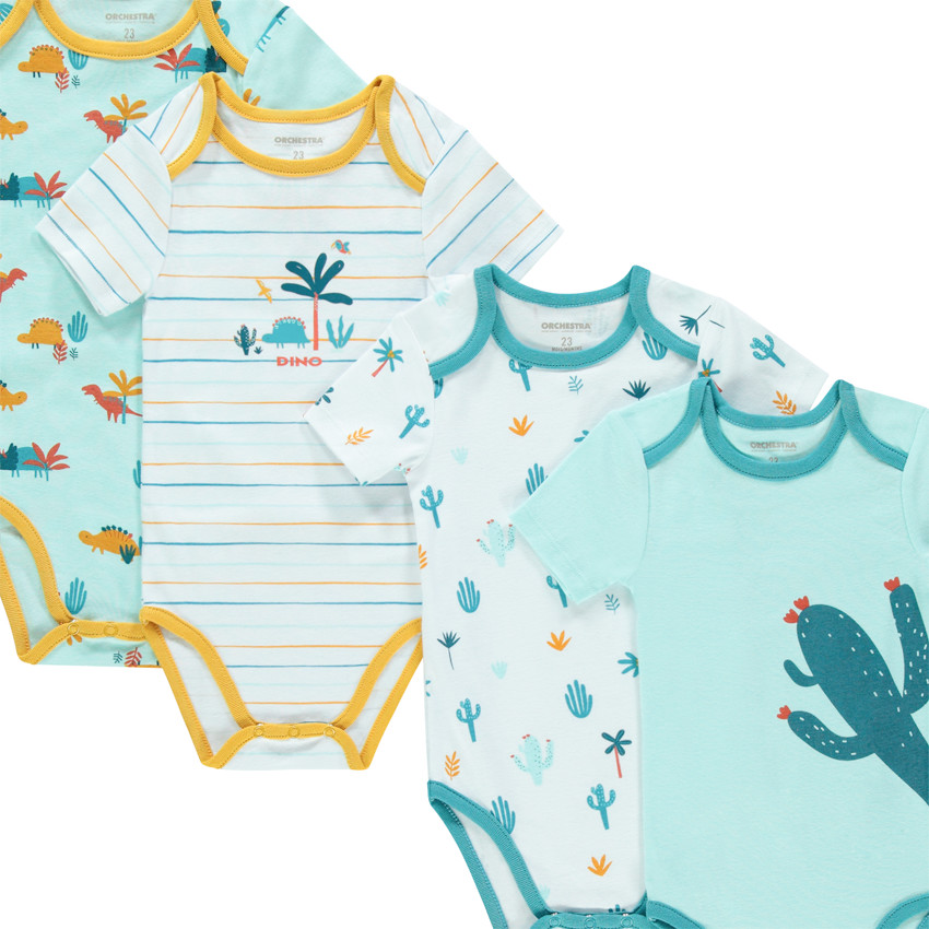 Pack de 7 bodies de manga corta dinosaurios  Additional Pack de 7 bodies de manga corta dinosaurios
