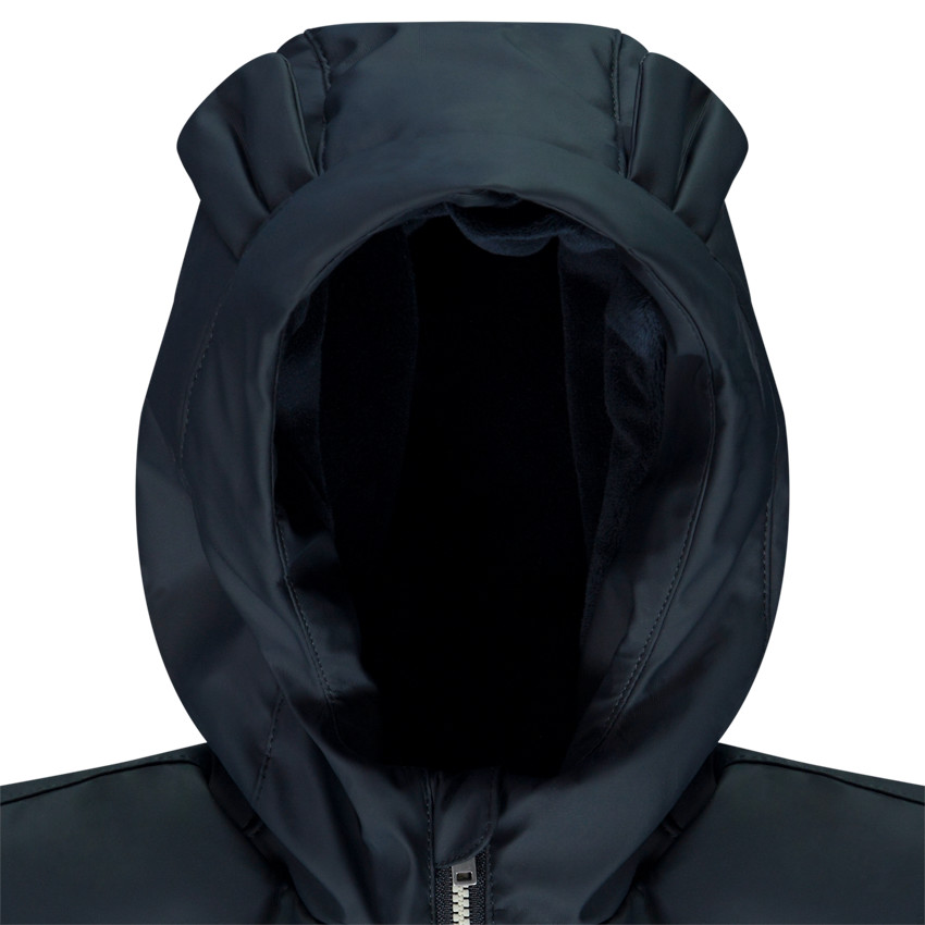 Parka de goma y terciopelo con capucha para bebé niño 