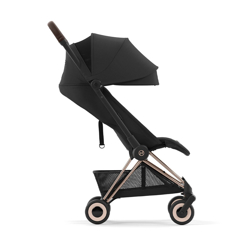 Silla de paseo ultracompacta Coya chasis rose gold color sepia black 
