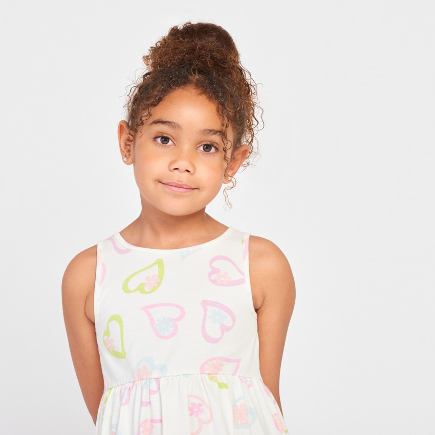 Vestido sin mangas con estampado fantasía para niña 