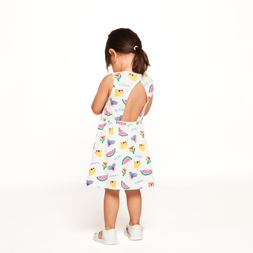 Vestido sin mangas con estampado fantasía para bebé niña 