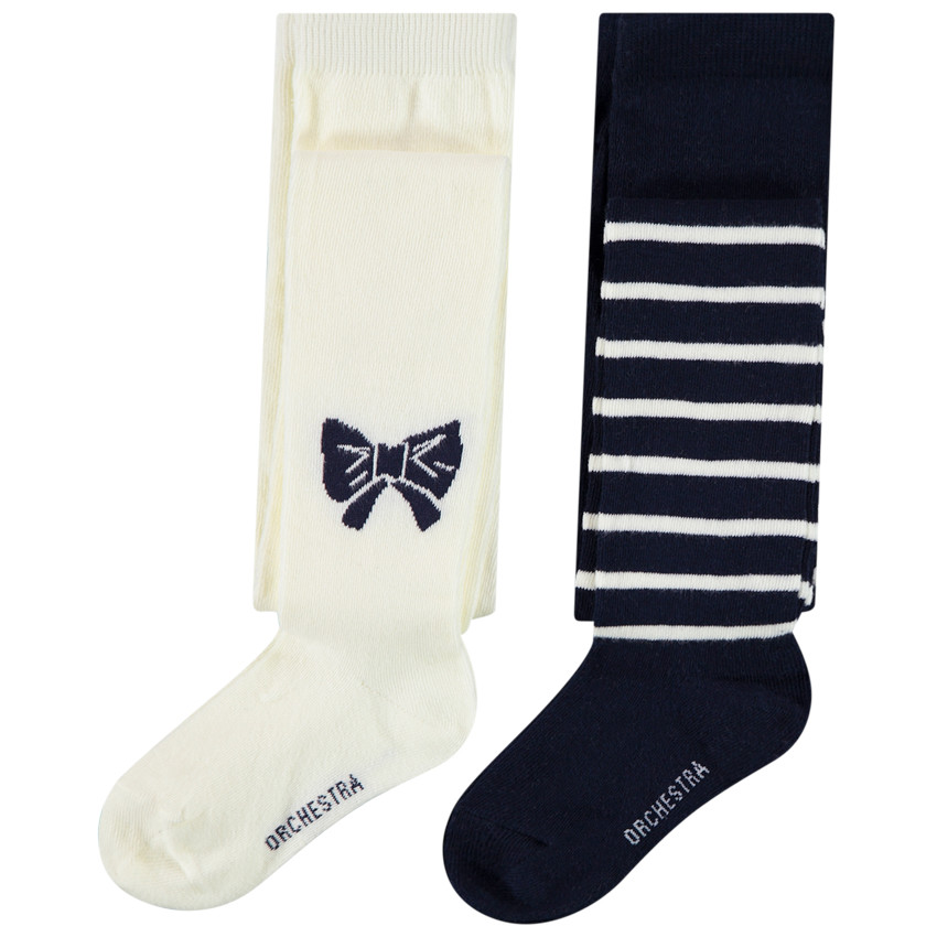 Pack de 2 pares de medias gruesas con estampado para niña 