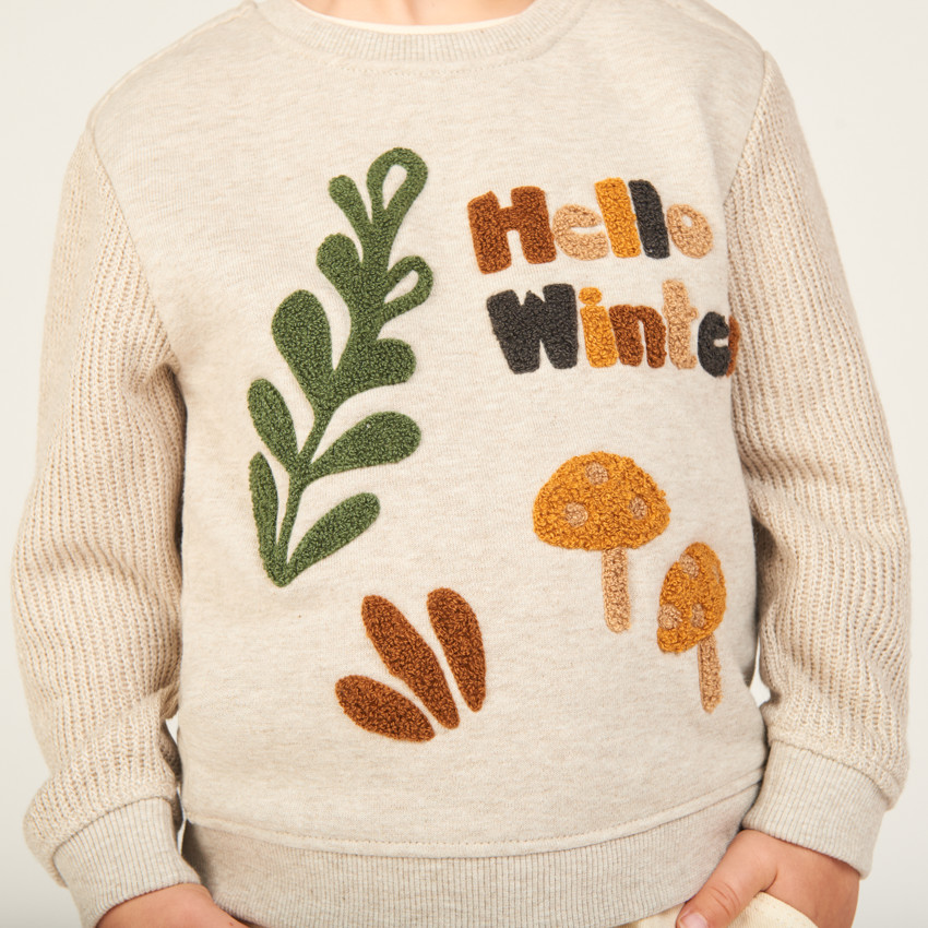 Jersey de dos con parches de bucle para bebé niño 