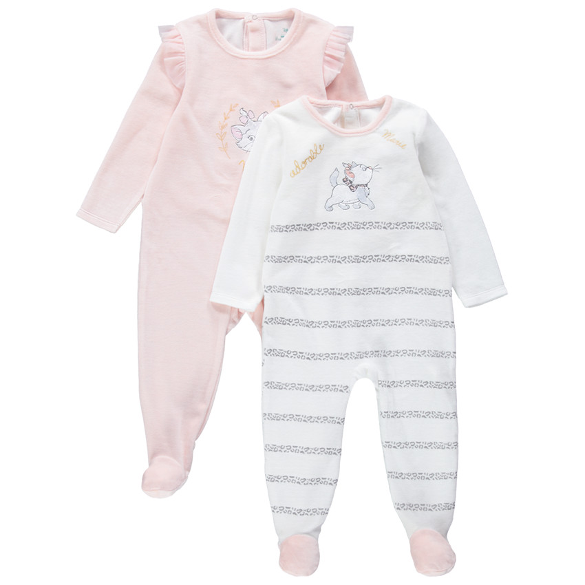 Juego de 2 pijamas de terciopelo con dibujo de María de los Aristogatos Disney 