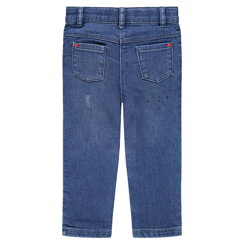 Vaqueros con efecto desgastado, corazones y Minnie  ©Disney 