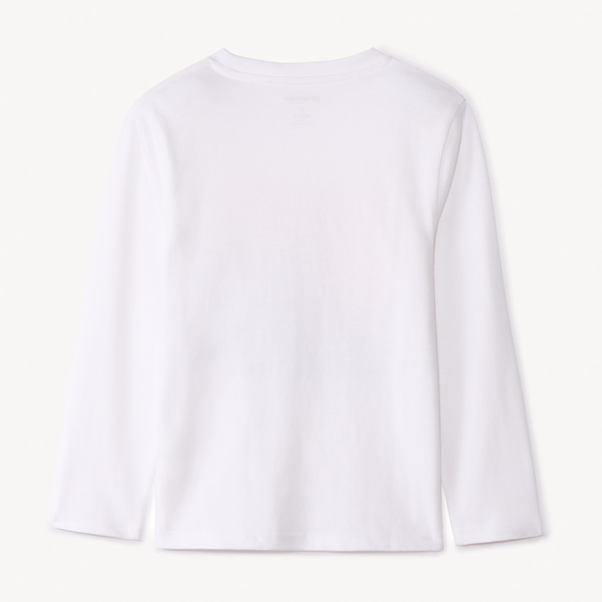 Camiseta de manga larga lisa con estampado suave para niño 