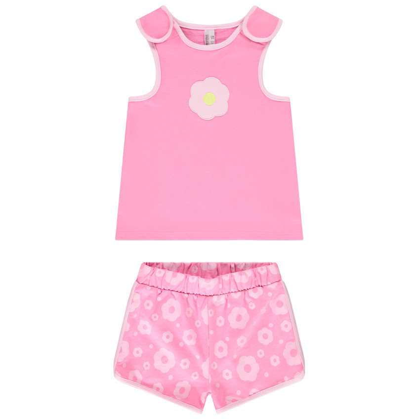 Ensemble avec short imprim fleurs pour b b fille