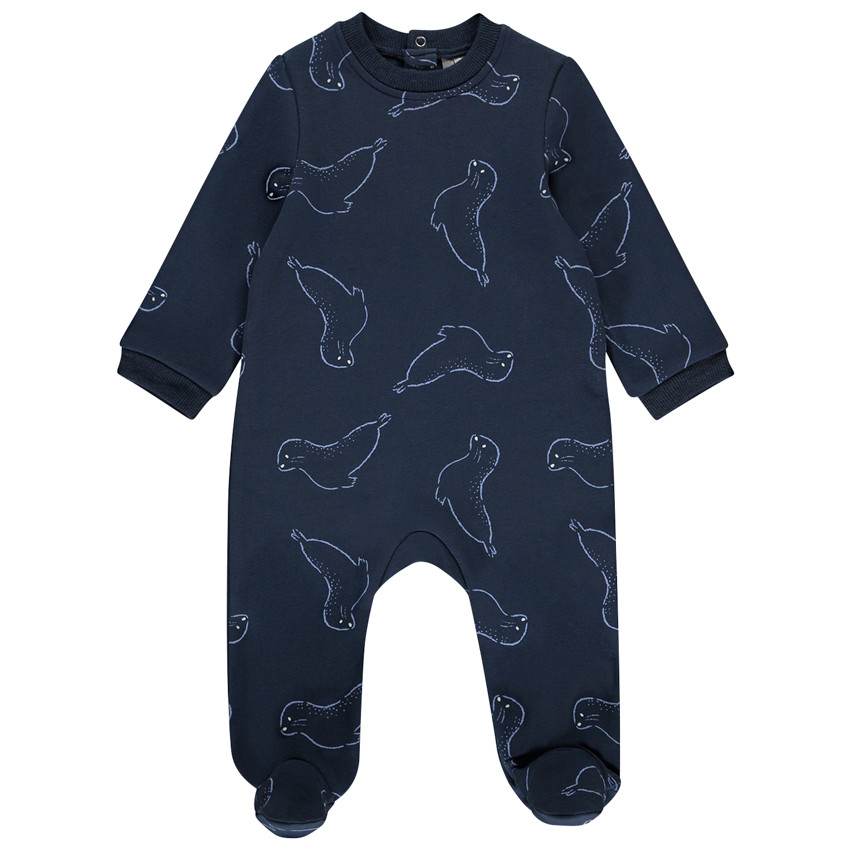 Pelele en felpa estampada de focas para bebé niño 