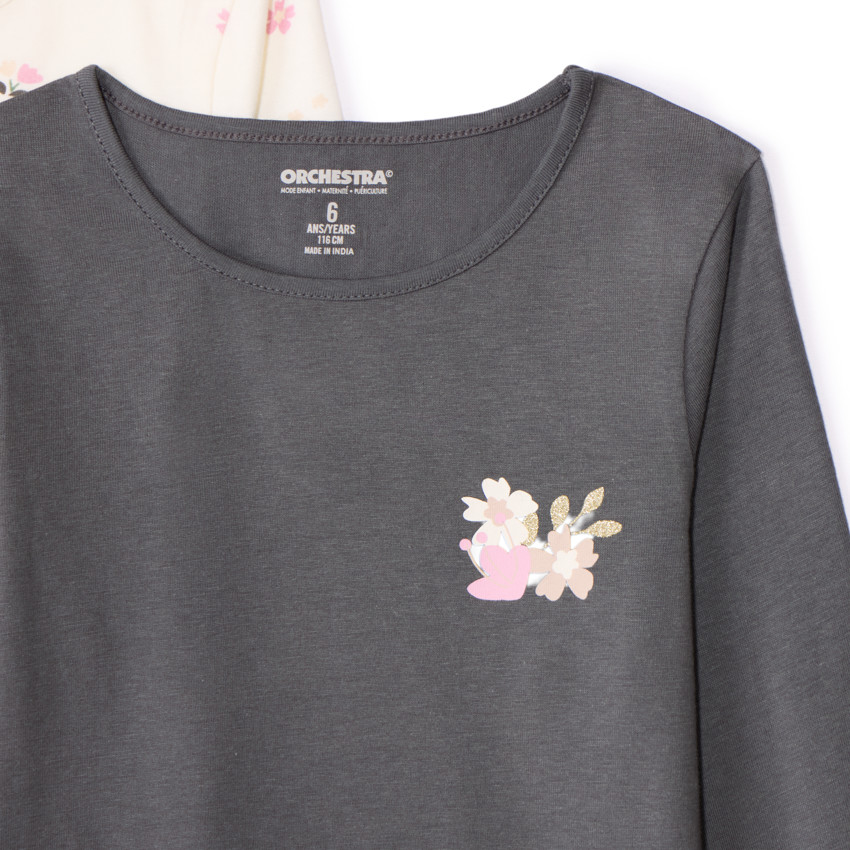 Lote de 4 camisetas de manga larga fantasía para niña 