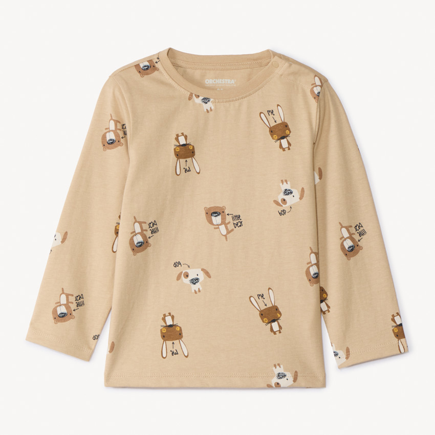 Camiseta de manga larga con estampado fantasía para bebé niño 