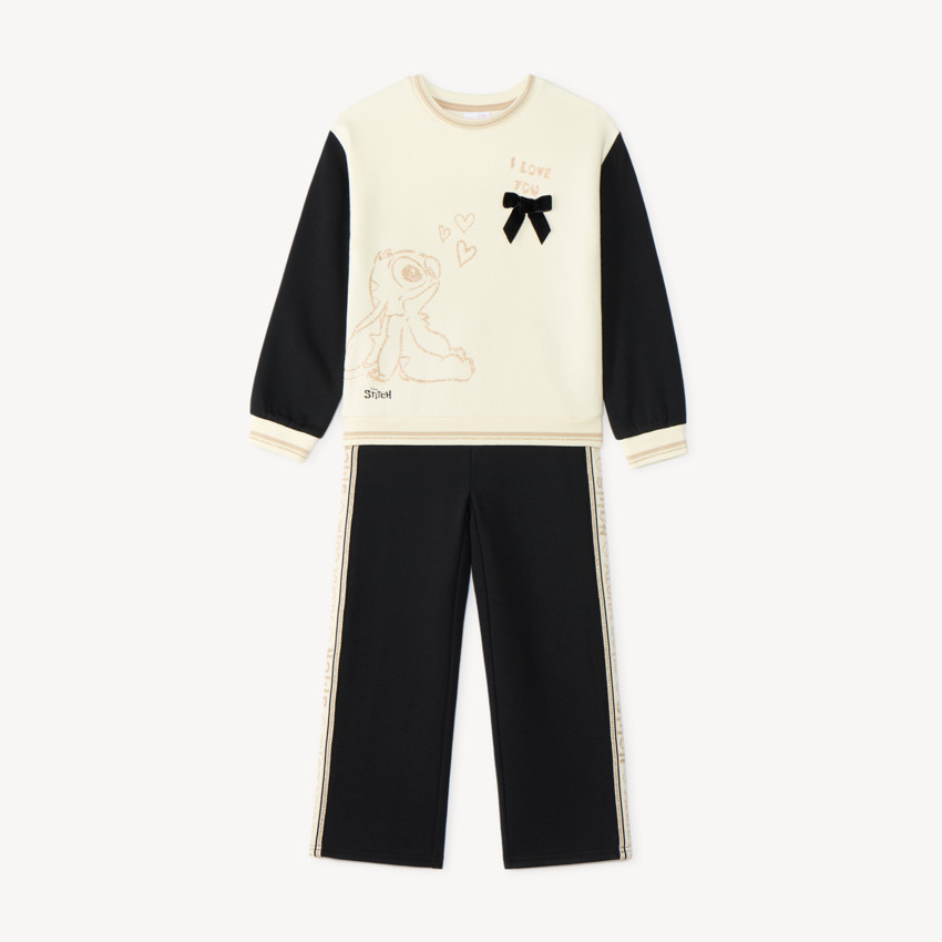 Conjunto de 2 piezas de sudadera y pantalón de chándal niña Stitch Disney 