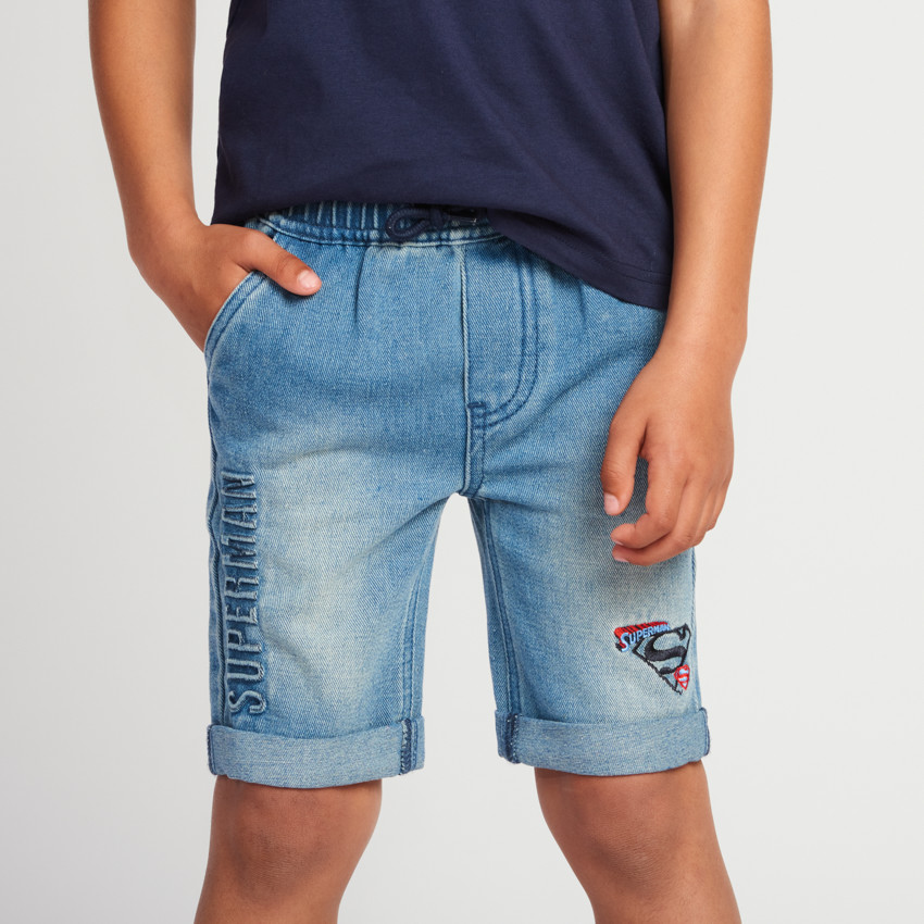 Bermudas efecto denim Superman Warner para niño 