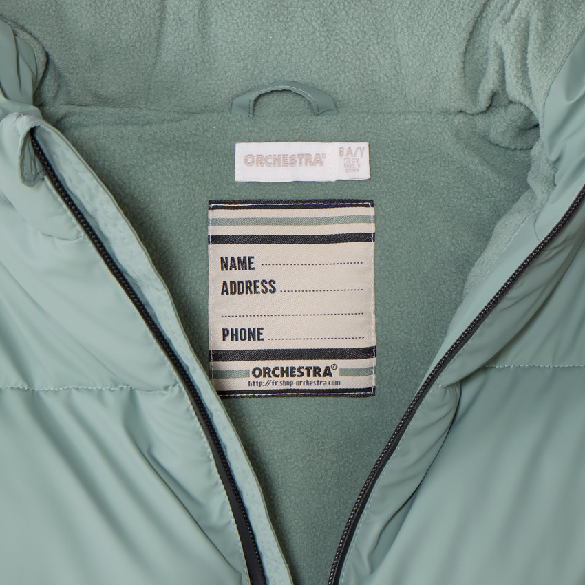 Chaqueta larga con capucha para niño, forrada de micropolar. 