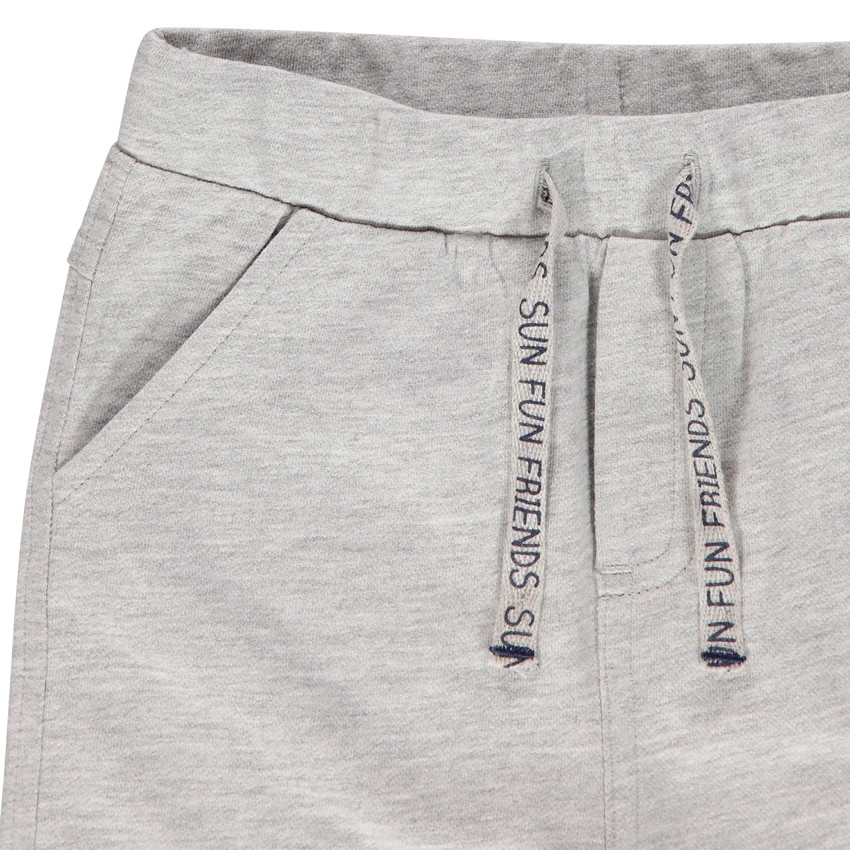 Bermudas de felpa lisa con cordones para bebé niño 