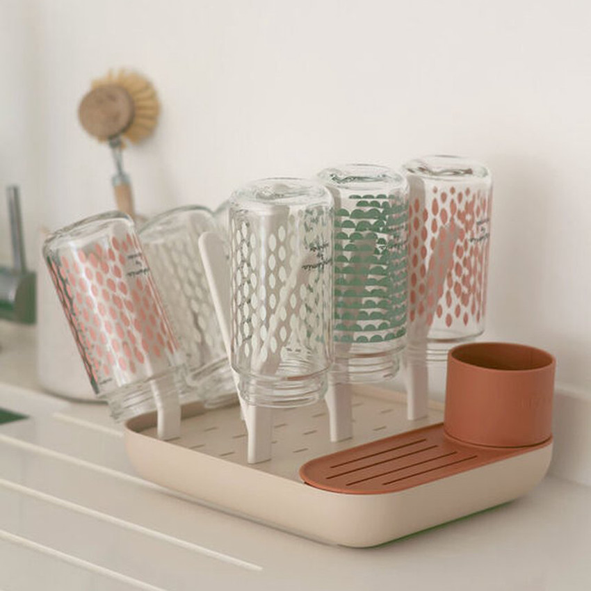 Égouttoir à biberons modulable Forêt terracotta/argile 