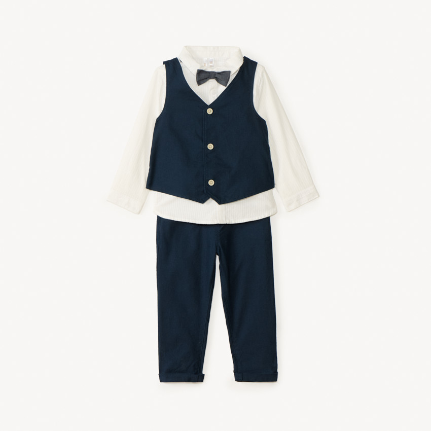 Conjunto de 3 piezas con pajarita para bebé niño. 