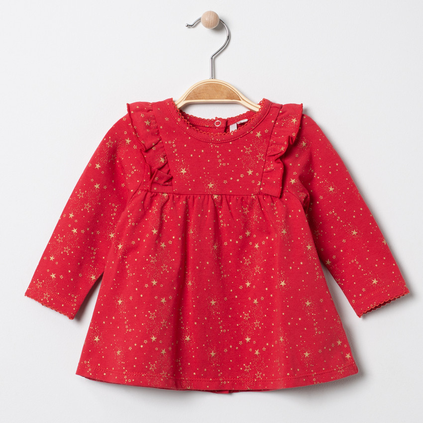 Túnica manga larga con estrellas doradas all-over 