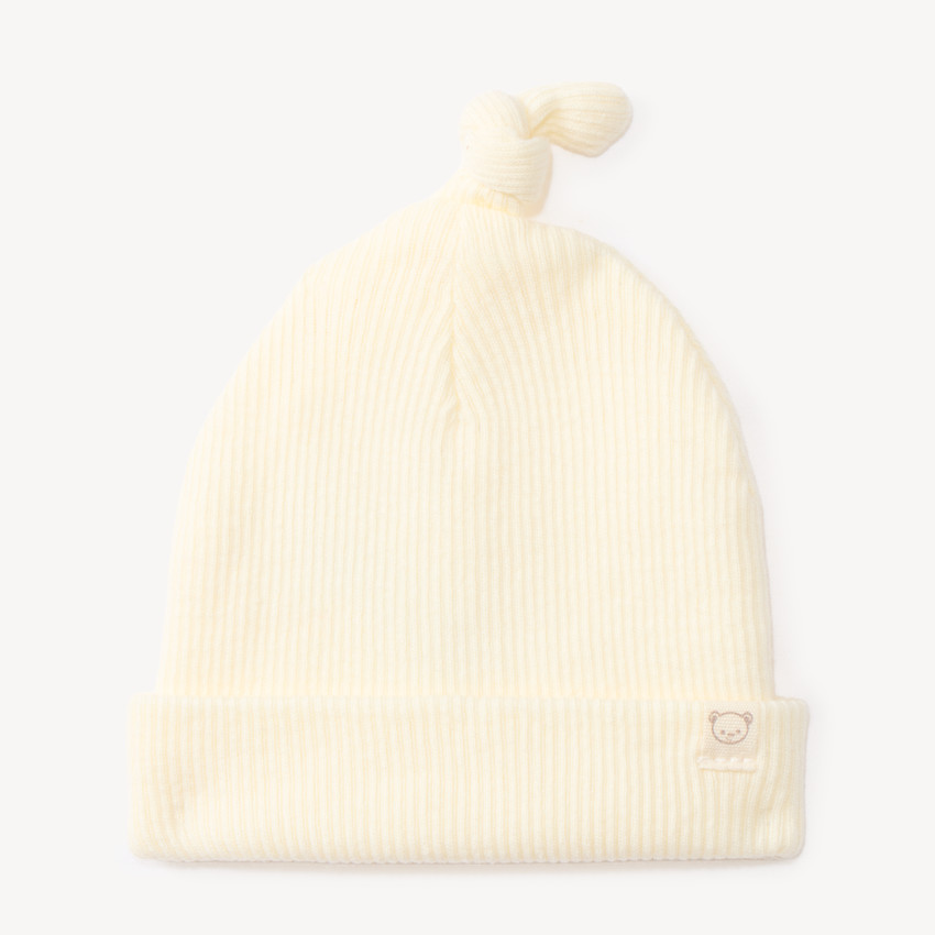 Gorro de nacimiento acanalado liso 