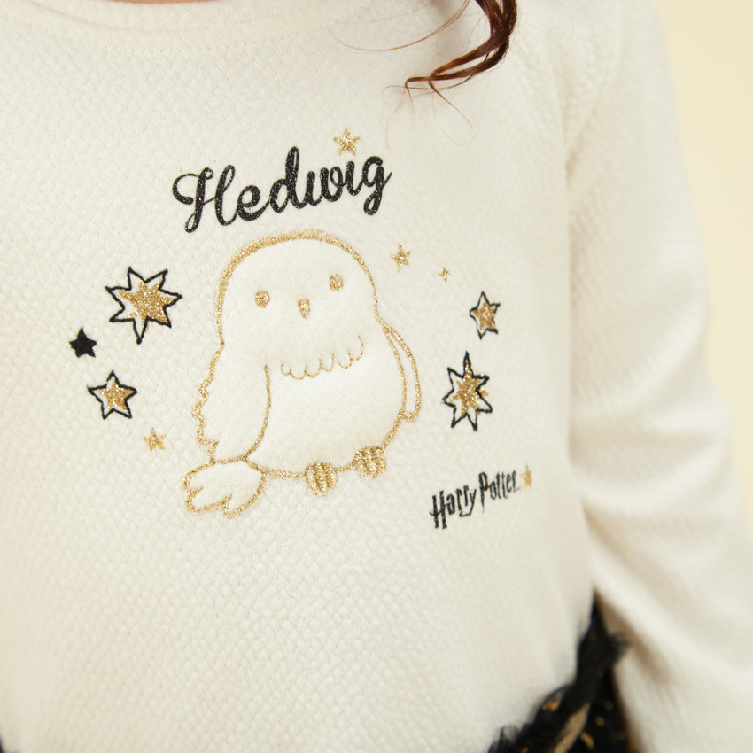 Vestido bicolor con parche de Harry Potter para bebé niña 