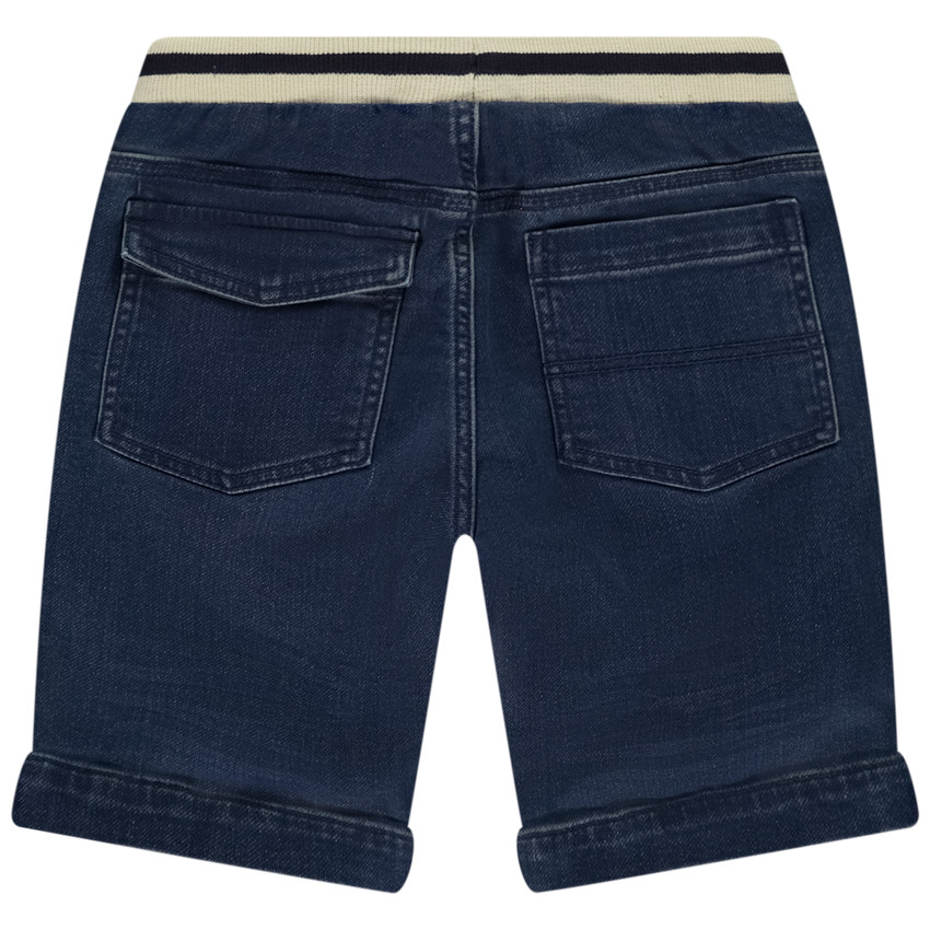 Bermuda efecto vaquero con cintura elástica a rayas para niño 