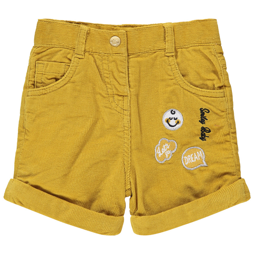Pantalón corto acanalado con parches de Smiley 